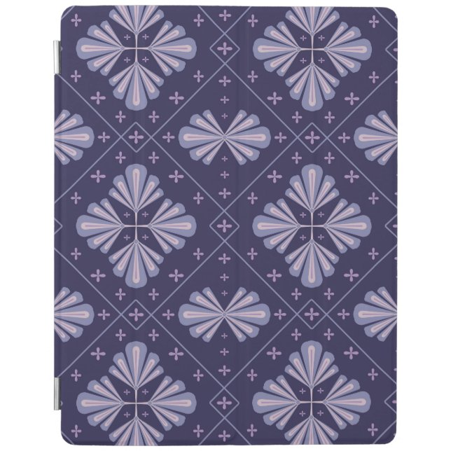 Geometric Flower Petals Abstract Repeat Pattern iPad Smart Cover (Front)