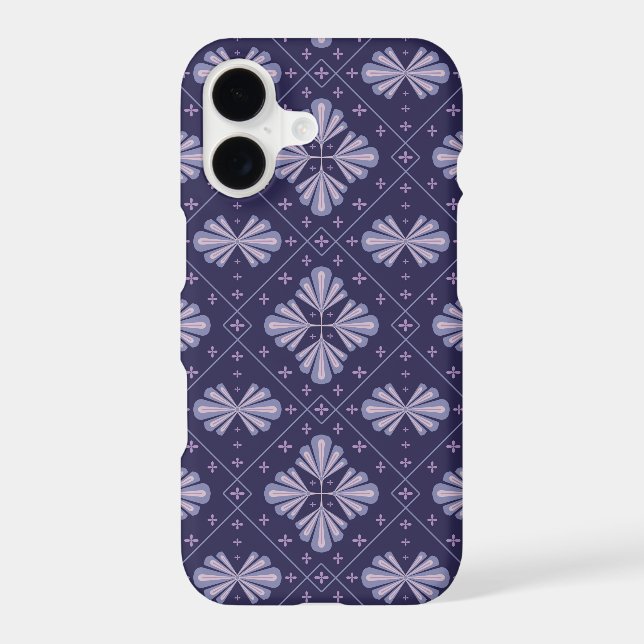 Geometric Flower Petals Abstract Repeat Pattern Iphone Case (Back)