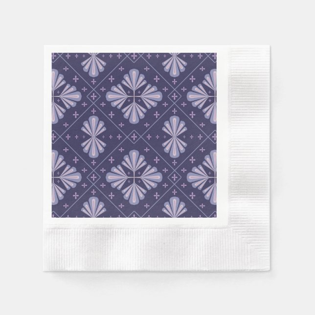 Geometric Flower Petals Abstract Repeat Pattern Napkins (Front)