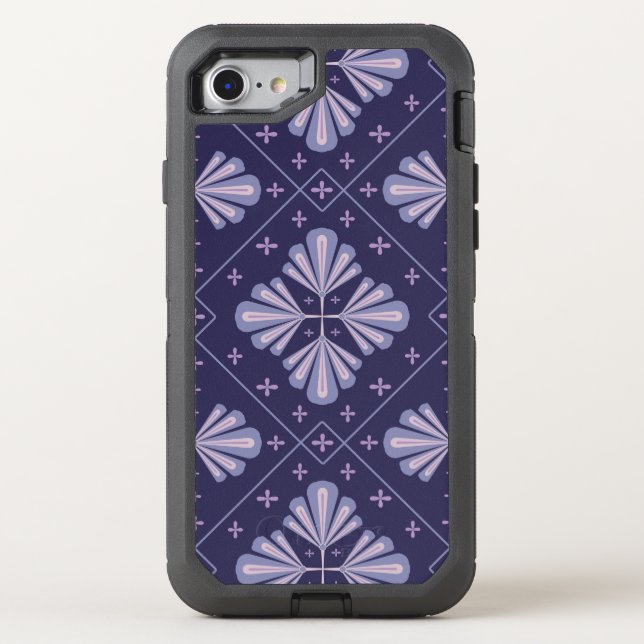 Geometric Flower Petals Abstract Repeat Pattern Otterbox iPhone Case (Back)