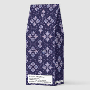 Geometric Flower Petals Abstract Repeat Pattern Roasted Coffee