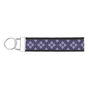 Geometric Flower Petals Abstract Repeat Pattern Wrist Keychain