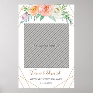 Geometric Flower Wedding Photo Frame Props Poster