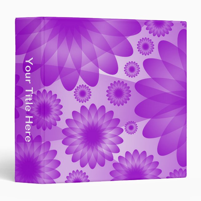Geometric Flowers (1.5in) - Purple Binder (Front/Spine)
