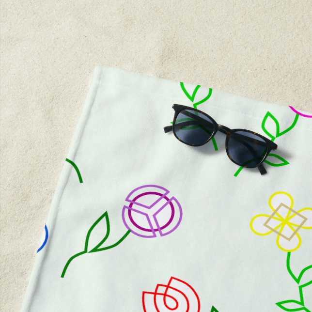 Geometric Flowers  Beach Towel (In Situ)