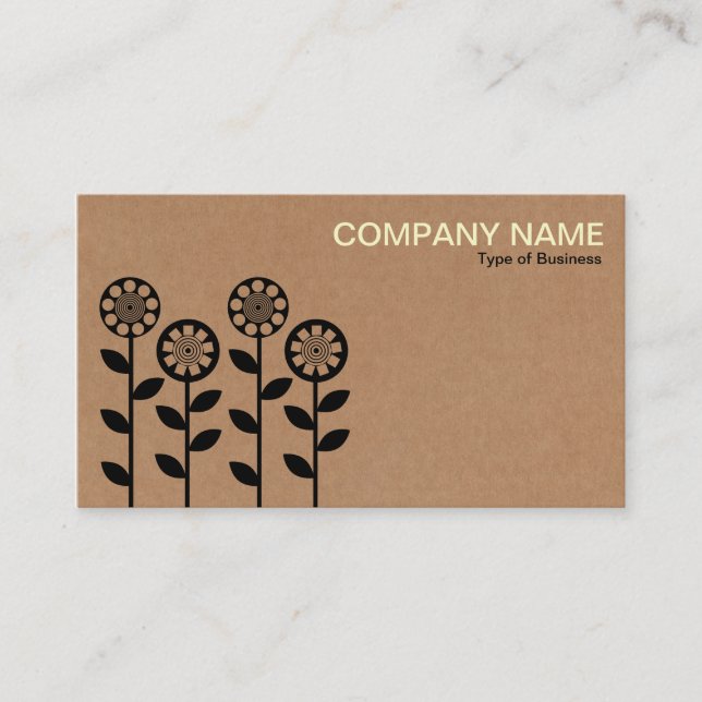 Geometric Flowers - Cardboard Box Tex Business Card (Front)