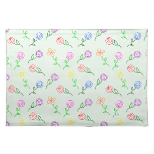 Geometric Flowers Cloth Placemat