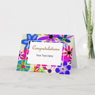 Geometric Flowers Congratulations Card
