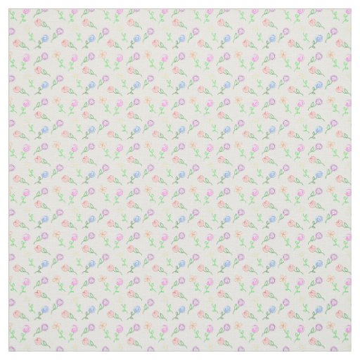 Geometric Flowers  Fabric