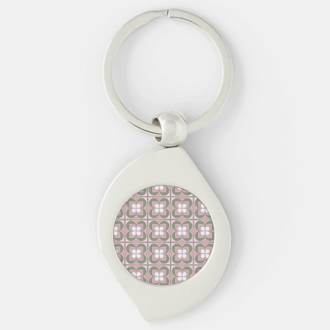 Geometric Flowers Keychain (Front)