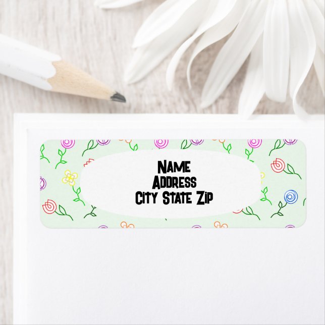 Geometric Flowers  Label (Insitu)