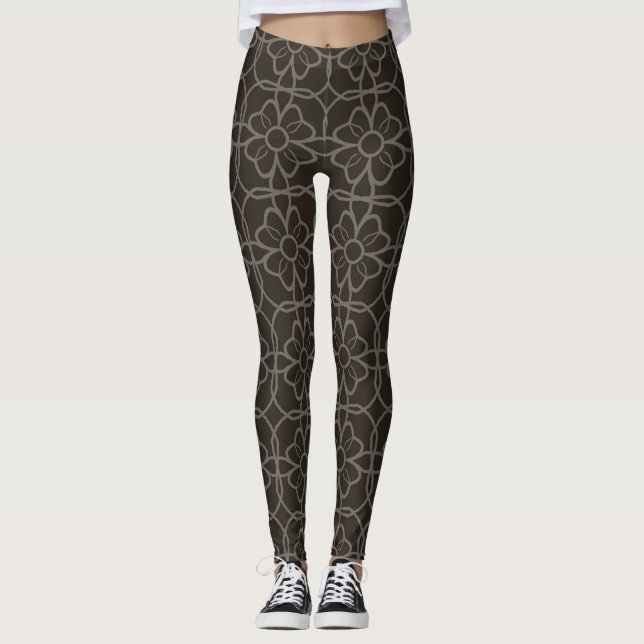 geometric flowers leggings (Front)