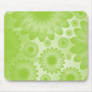 Geometric Flowers - Martian Green Mouse Pad