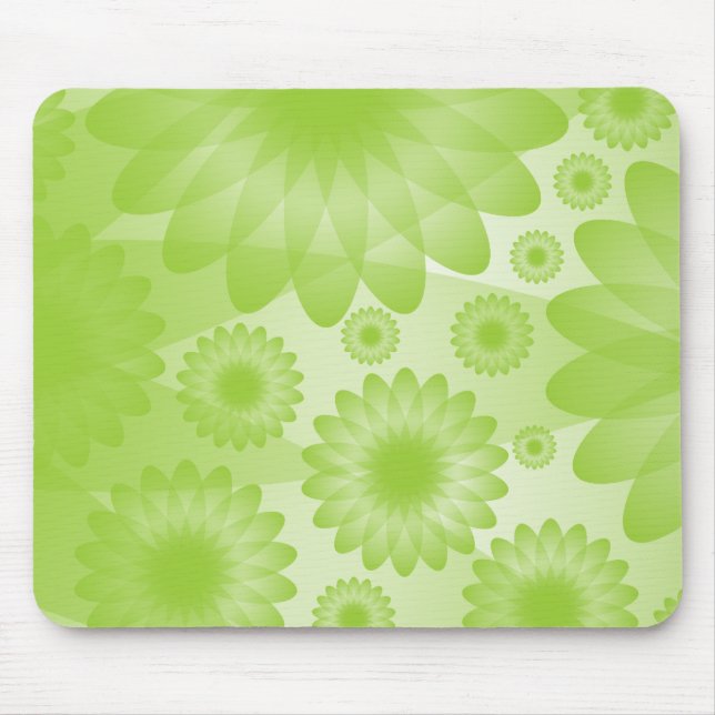 Geometric Flowers - Martian Green Mouse Pad (Front)