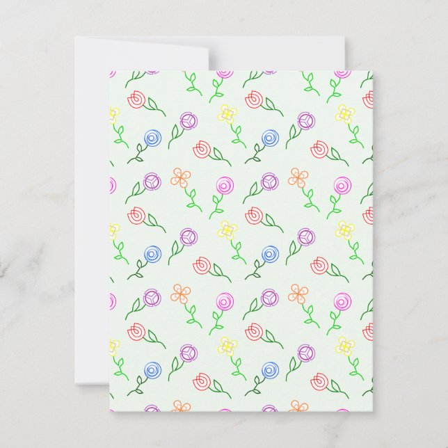 Geometric Flowers  Note Card (Front)