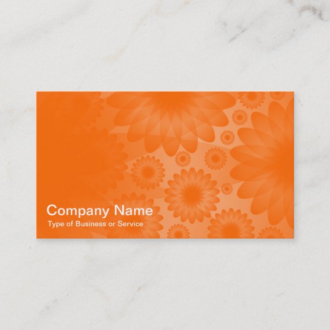 Geometric Flowers - Orange and Gray Business Card (Front)