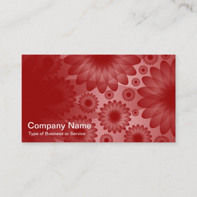 Geometric Flowers - Ruby with Gray Business Card (Front)