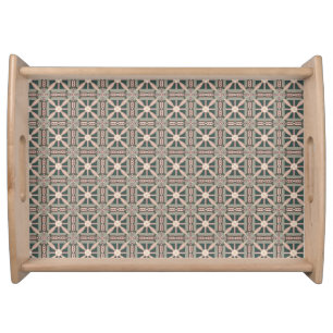 Geometric Flowers Serving Tray