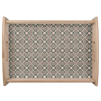 Geometric Flowers Serving Tray