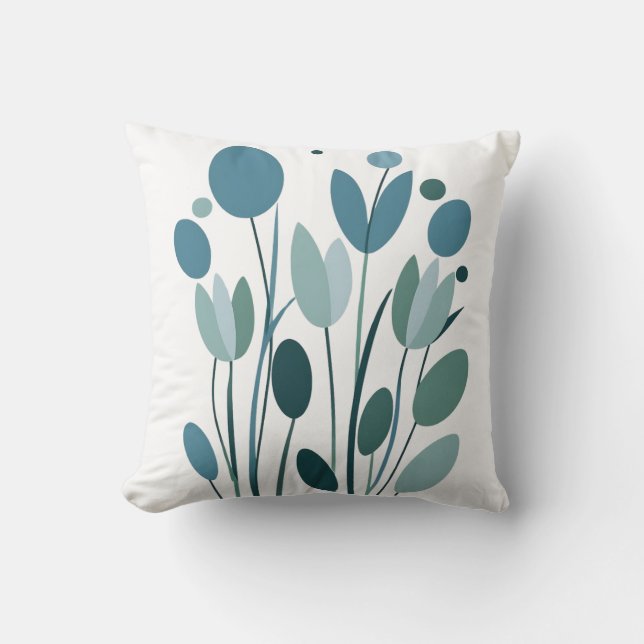Geometric flowers throw pillow (Front)
