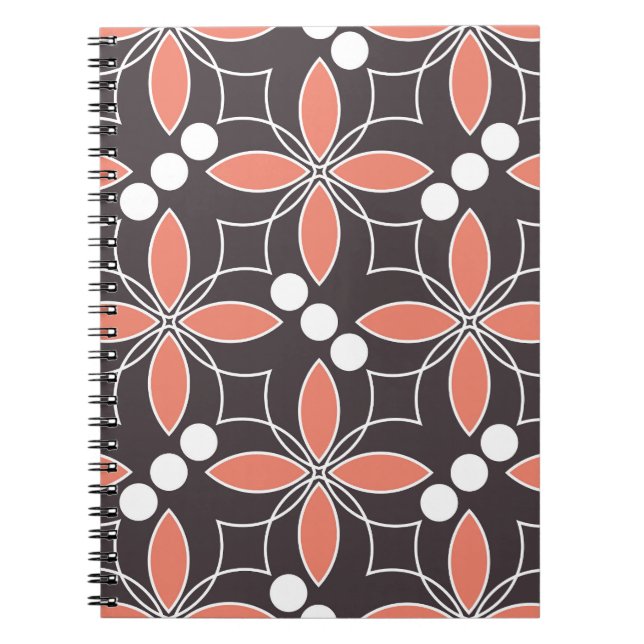 Geometric flowers, vintage artistic pattern. notebook (Front)