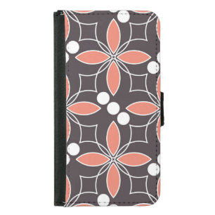 Geometric flowers, vintage artistic pattern. samsung galaxy s5 wallet case
