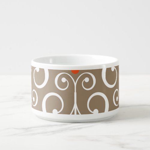 Geometric Flowers Vintage Seamless Design Bowl