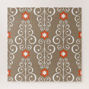 Geometric Flowers: Vintage Seamless Design Jigsaw Puzzle