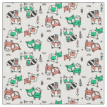Geometric Forest Animals Pattern Fabric