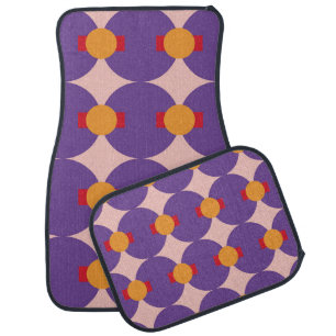 Geometric form retro pattern design vintage abstra car floor mat