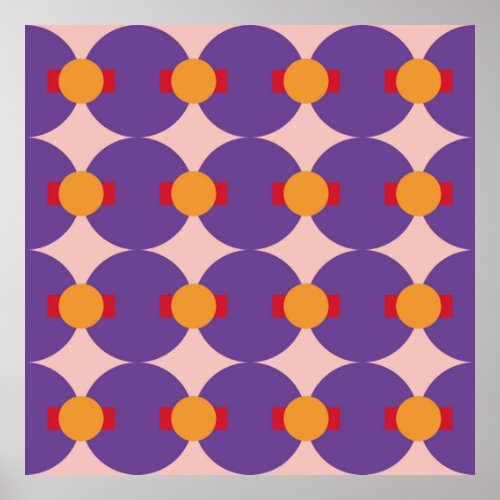 Geometric form retro pattern design vintage abstra poster