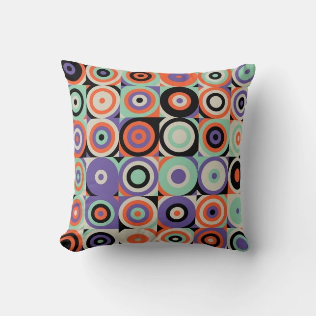 Geometric Forms, Abstract Vintage Design. Throw Pillow (Front)