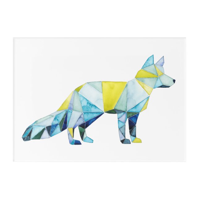 Geometric Fox Animal Acrylic Print (Front)