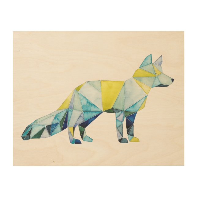 Geometric Fox Animal Wood Wall Decor (Front)