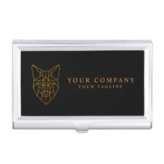 Geometric fox custom professional company logo business card case