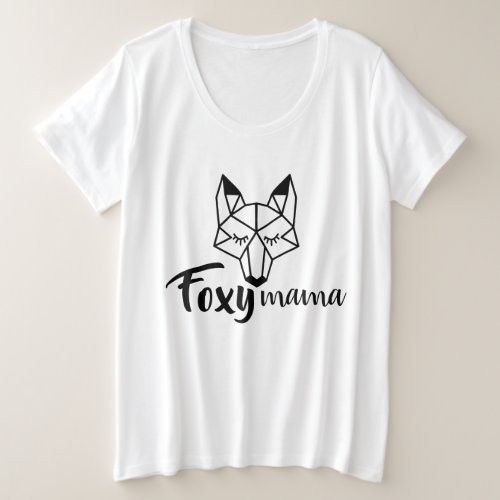 Geometric Fox Foxy Mama Plus Size T_Shirt