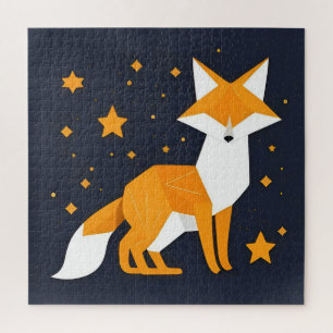 Geometric Fox Gift For Animal overs Jigsaw Puzzle