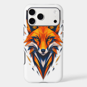 Geometric Fox Orange & Blue Polygonal Art iPhone 17 Pro Max Case