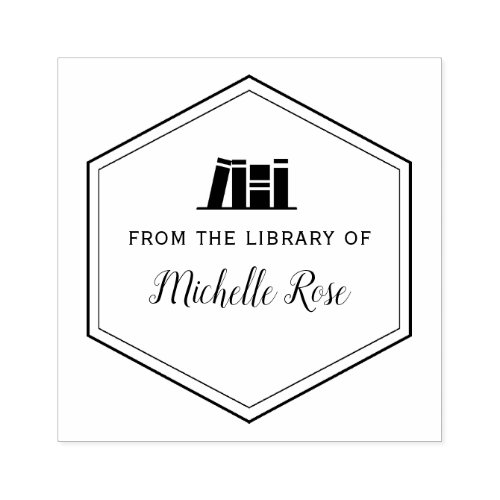 geometric frame from the library of book stamp