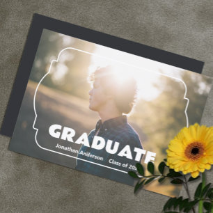 Geometric Frame Photo Graduation Announcement