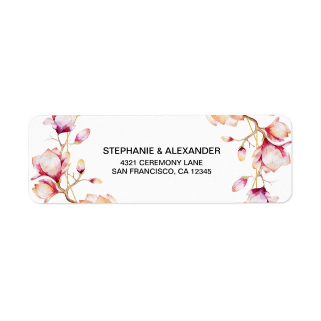 Geometric Frame Pink Magnolia Label (Front)