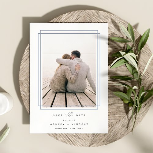 Geometric Frame  Vertical Photo Save The Date