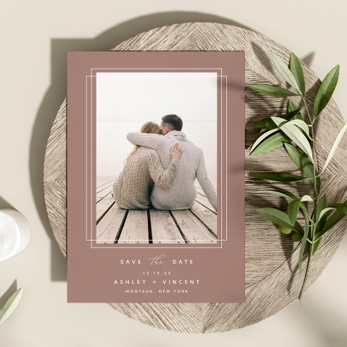 Geometric Frame  Vertical Photo Save The Date