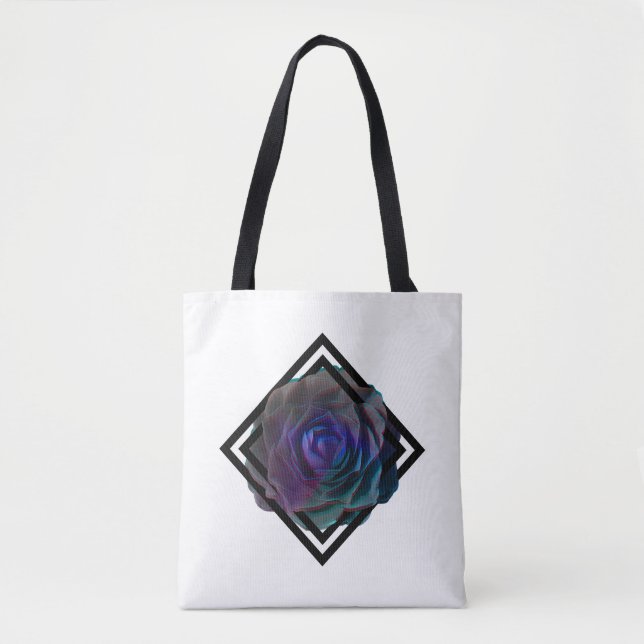 Geometric Framed Rose Tote Bag (Front)