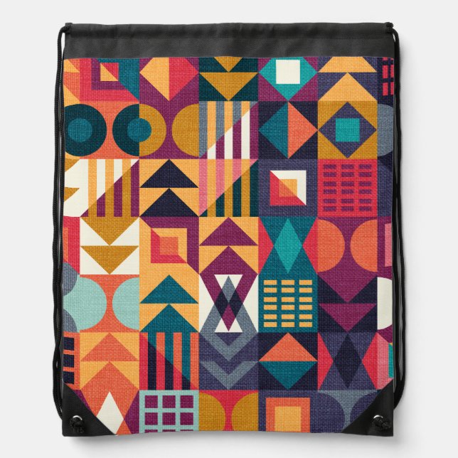 Geometric Frames 4 Drawstring Bag (Front)