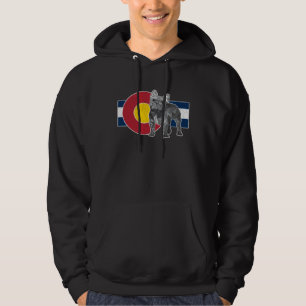 Geometric French Bulldog Colorado Flag Frenchie Hoodie