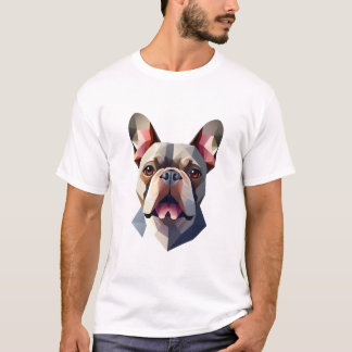 Geometric Frenchie Head T-Shirt