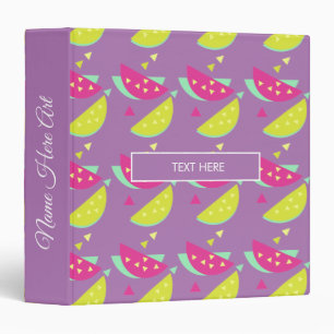 Geometric Fruit Pattern 3 Ring Binder