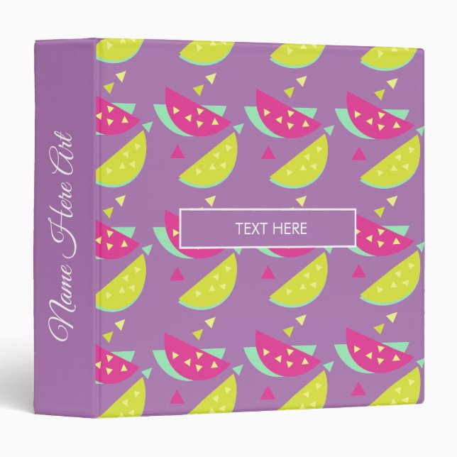 Geometric Fruit Pattern 3 Ring Binder (Front/Spine)