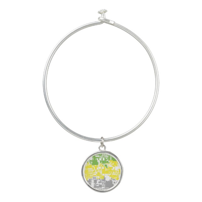 Geometric Funky Abstract Lithromantic Pride Flag Bangle Bracelet (Front)